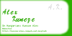 alex kuncze business card